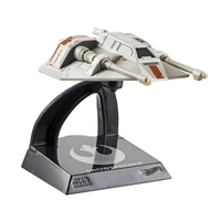 Snowspeeder Star Wars Hot Wheels Starships Select 1:50 Scale Die-Cast Vehicle - 2026 by Mattel on black display stand