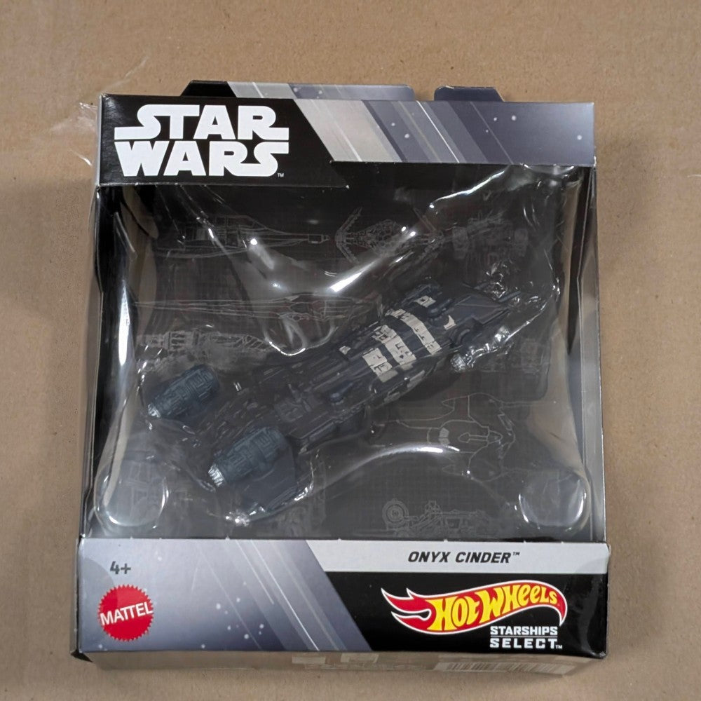 Mattel Star Wars Hot Wheels Starships Select Onyx Cinder 1:50 scale die-cast model in windowed packaging