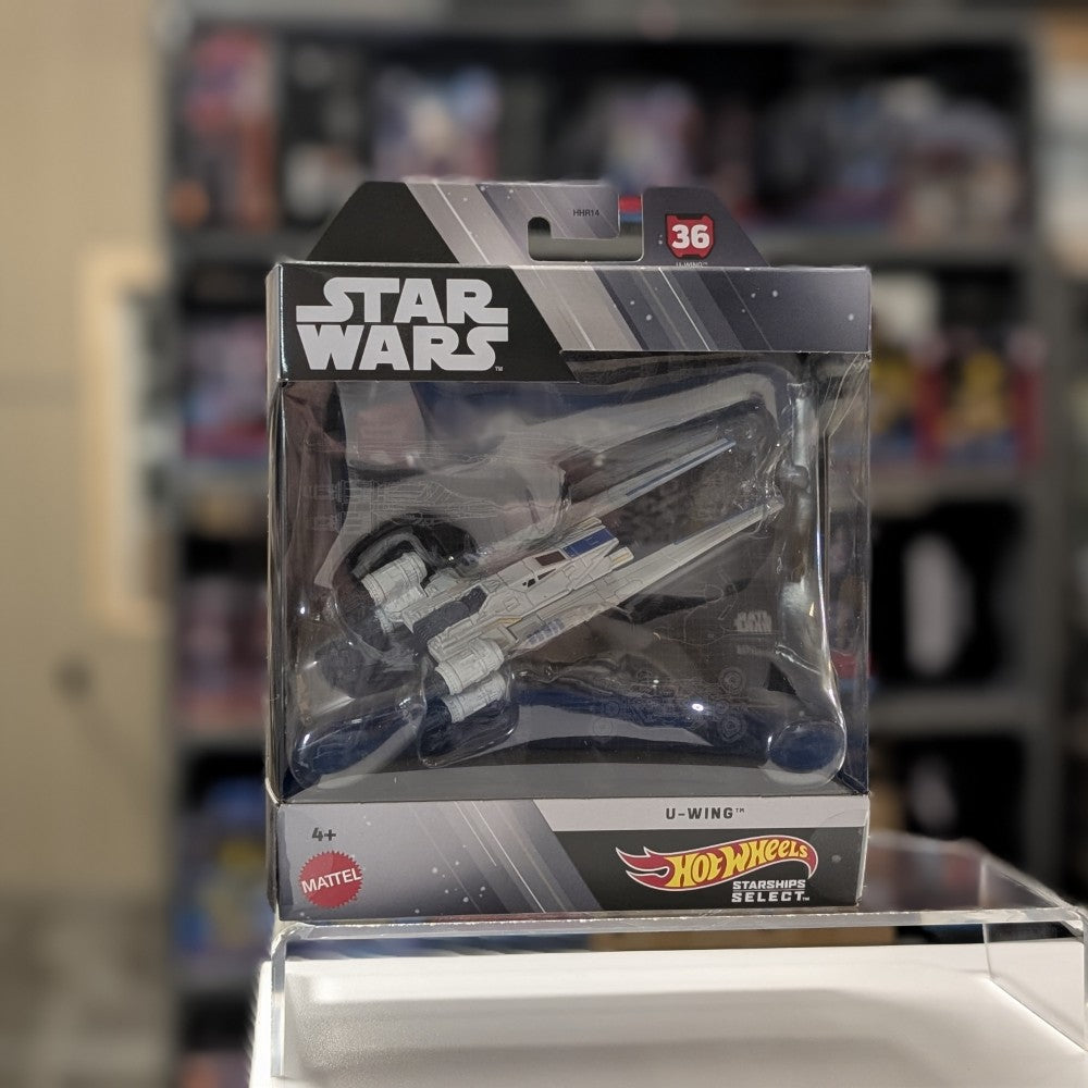Mattel Star Wars Hot Wheels Starships Select U-Wing 1:50 scale die-cast vehicle in clear display box packaging