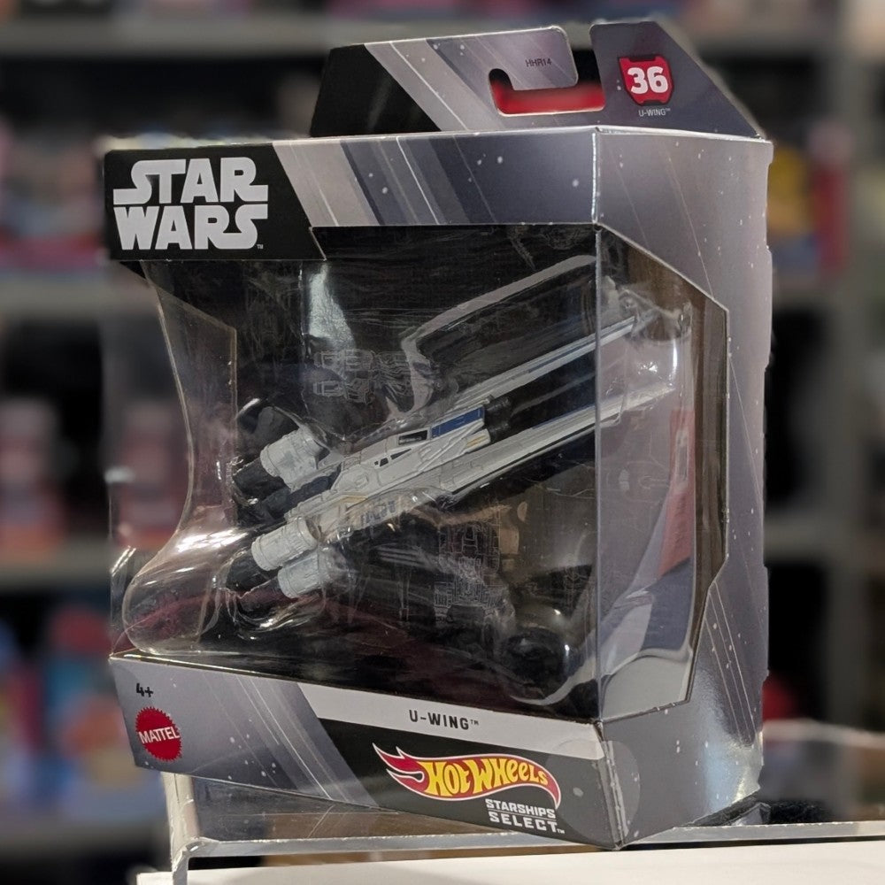 Mattel Hot Wheels Star Wars Starships Select U-Wing die-cast vehicle in 1:50 scale packaging display