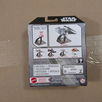 Mattel Star Wars Hot Wheels Starships Select packaging back showing TIE Avenger and other ship options with safety details