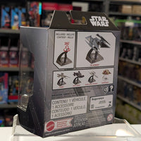 Mattel Star Wars Hot Wheels Select 1:50 scale TIE Avenger die-cast vehicle packaging showing product images and details