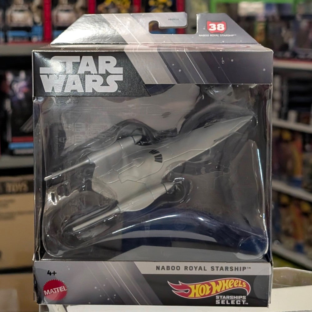 Mattel Star Wars Hot Wheels Starships Select Naboo Royal Starship 1:50 scale die-cast collectible in display packaging