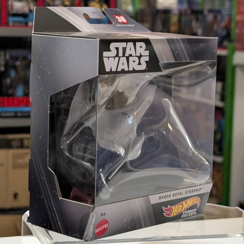 Mattel Star Wars Hot Wheels Starships Select Naboo Royal Starship 1:50 scale die-cast model in window box packaging
