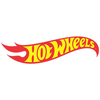 Mattel Hot Wheels logo in red and yellow with flame design representing the brand’s racing heritage.