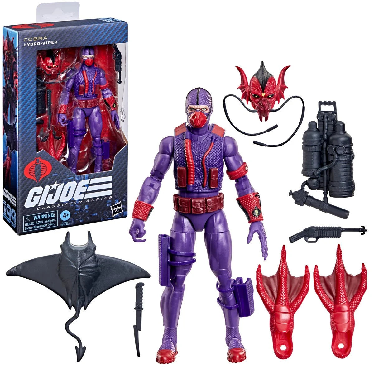 Hydro-Viper "199" G.I. Joe Classified Series 6 inch COBRA Action Figure by Hasbro with gear and mask accessories.