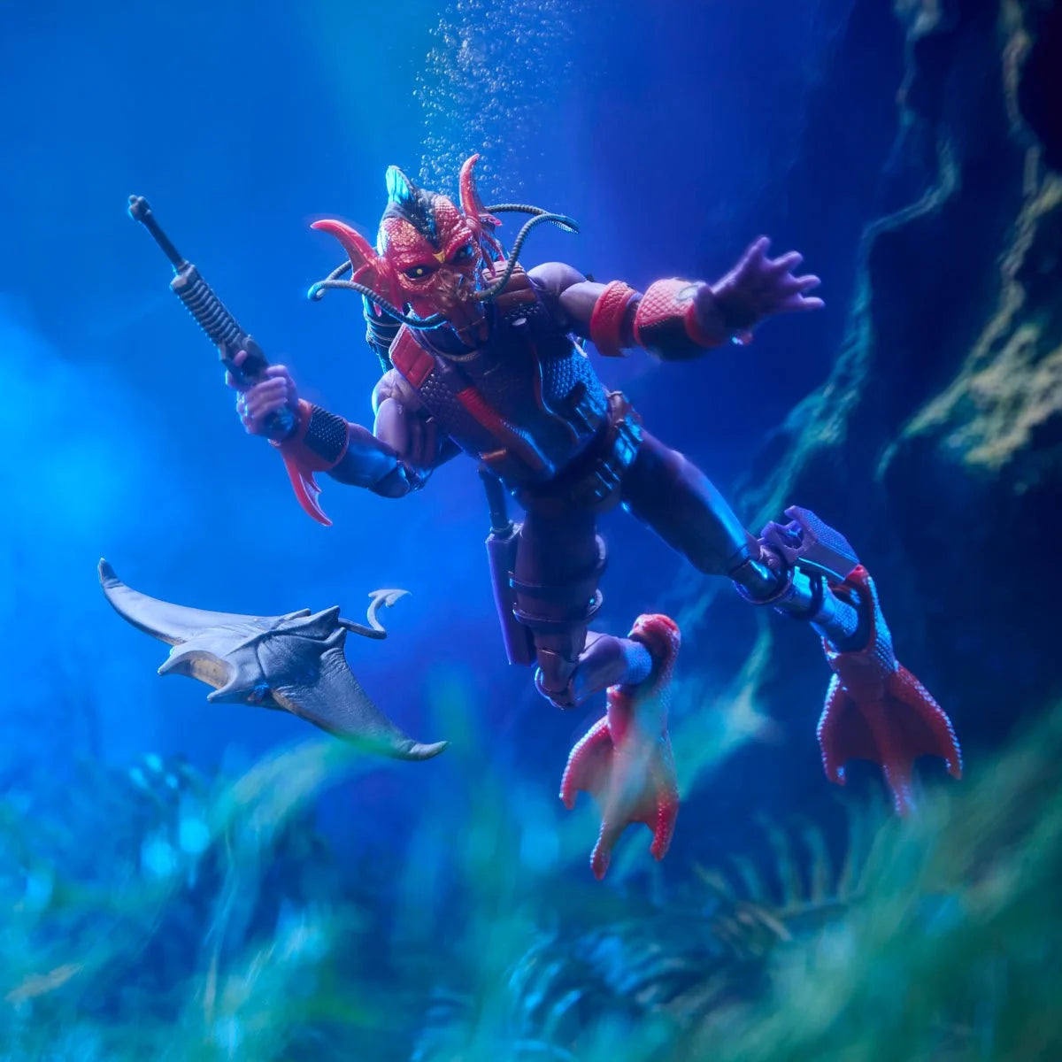 Hydro-Viper "199" G.I. Joe Classified Series 6 inch COBRA Action Figure by Hasbro underwater with weapon and aquatic gear