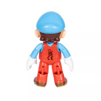 Super Mario Wave 49 - Ice Mario with Ice Flower 4" Action Figure Collectible by Jakks showing back view with blue hat and red outfit.