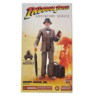 Hasbro Indiana Jones Adventure Series Henry Jones Sr. action figure with book umbrella and suitcase in packaging