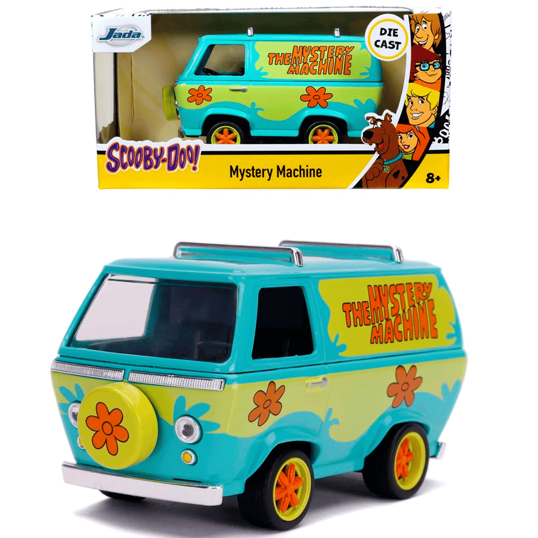1:32 scale die-cast Mystery Machine van by Go Figment inspired by Scooby-Doo, detailed with vibrant colors and flower decals
