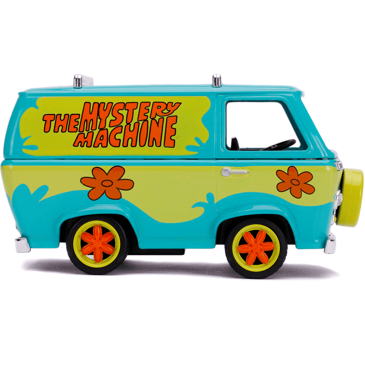 Go Figment 1:32 scale die-cast model of The Mystery Machine van from Scooby-Doo with bright blue and green colors.