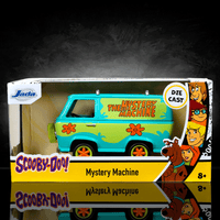 1:32 scale die-cast Scooby-Doo Mystery Machine van by Go Figment in colorful packaging for ages 8 and up