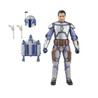 Hasbro Star Wars Black Series Jango Fett 6-inch figure with alternate head, jetpack, and blaster accessories on white background
