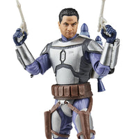 Hasbro Star Wars Black Series 6-inch Jango Fett figure with jetpack and dual blasters in detailed armor on white background