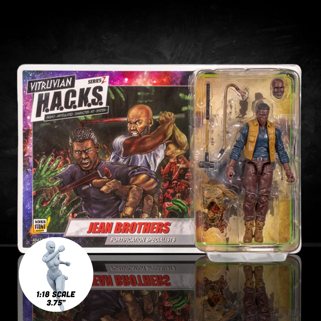 Vitruvian H.A.C.K.S. Action Figure: Series Z - Jean Brothers – Fortification Specialists & Survivor Heroes 1:18 Scale by Boss Fight Studio Llc new in box