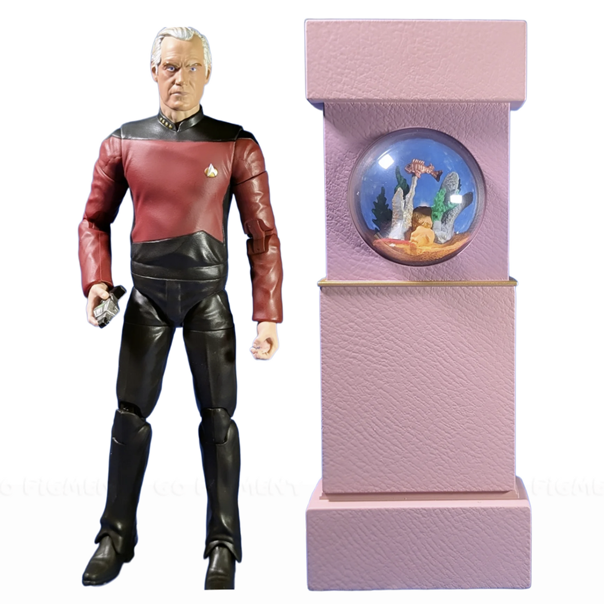 Captain Jellico 7" Star Trek: TNG Nacelle Premium Action Figure Collectible with display stand by Nacelle