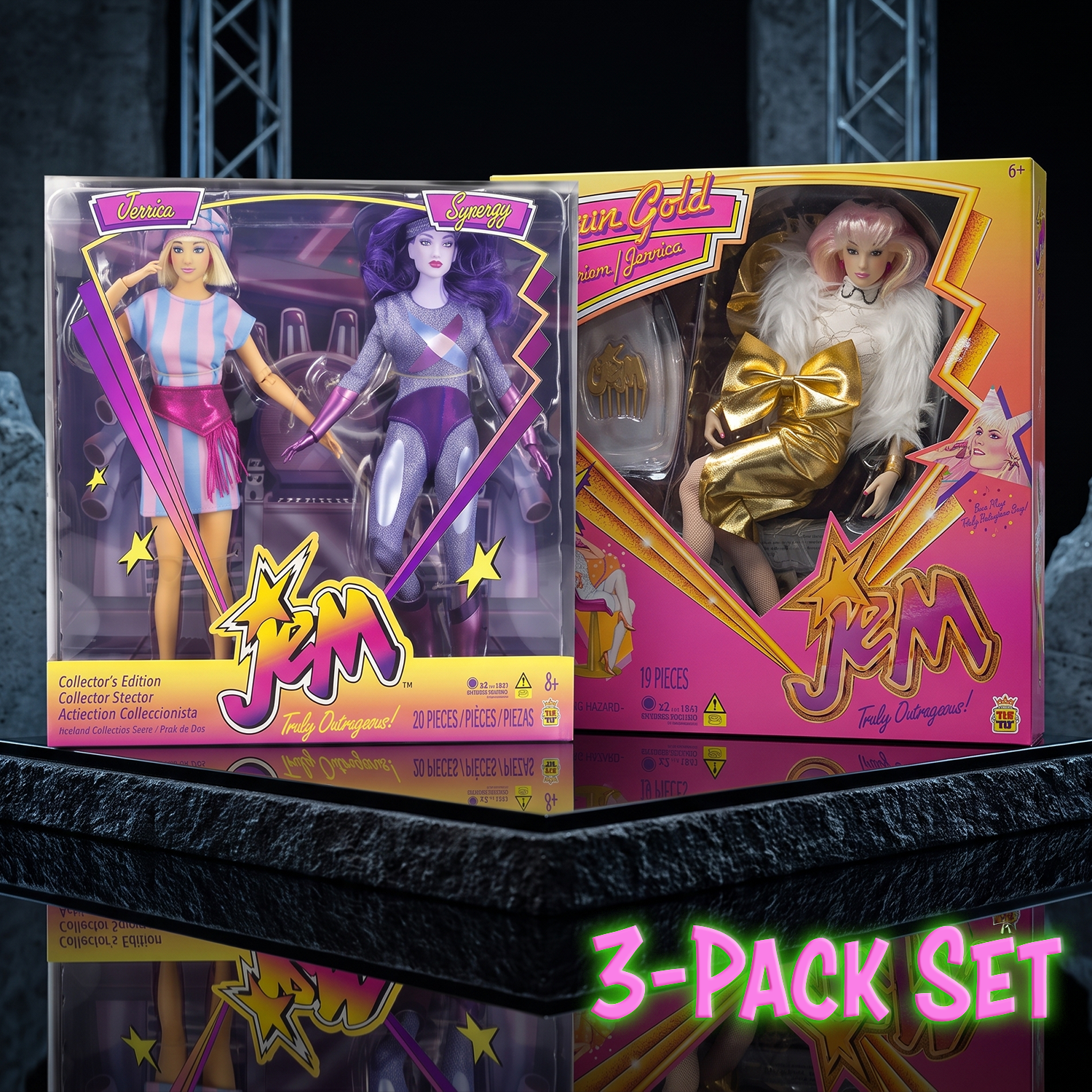 Jem and the Holograms Ultimate Concert & Magic 12" Figure 3-Pack – Glitter & Gold Jem, Jerrica Benton, and Synergy by Loyal Subjects