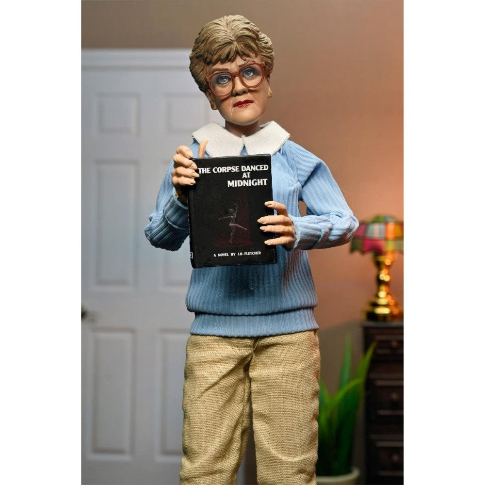 Jessica Fletcher Murder She Wrote 8-Inch Clothed Neca Action Figure holding a book in detailed outfit
