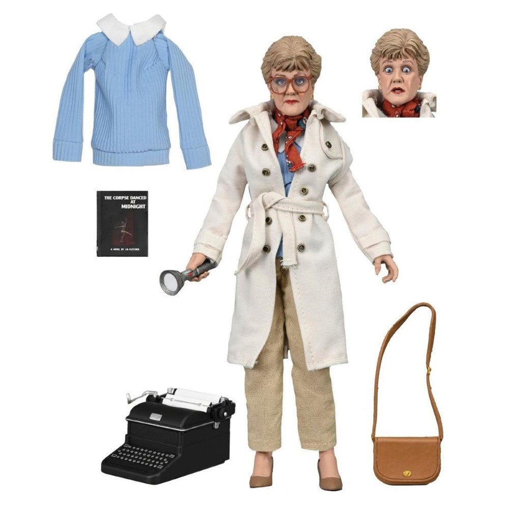 Jessica Fletcher Murder She Wrote 8-Inch Clothed Neca Action Figure with accessories including extra face and typewriter