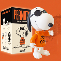 Super7 Peanuts ReAction 3.75-inch Joe Cool Snoopy figure wearing sunglasses and orange sweater with packaging box on orange background