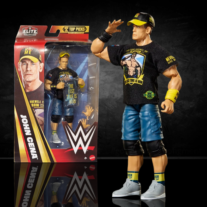 John Cena WWE Elite Collection Action Figure - Top Picks 2026 Wave 3 by Go Figment with shirt, cap, and wristbands
