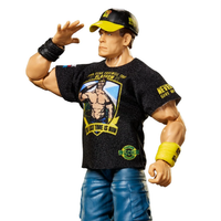 John Cena WWE Elite Collection Action Figure - Top Picks 2026 Wave 3 by Go Figment wearing black graphic tee and cap