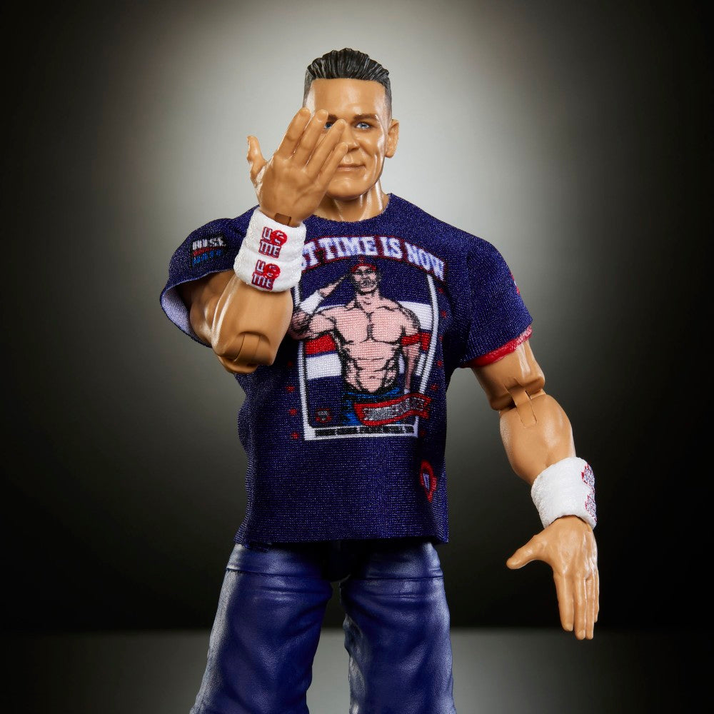 John Cena 6-Inch Mattel Action Figure WWE Elite Greatest Hits wearing a blue WWE shirt