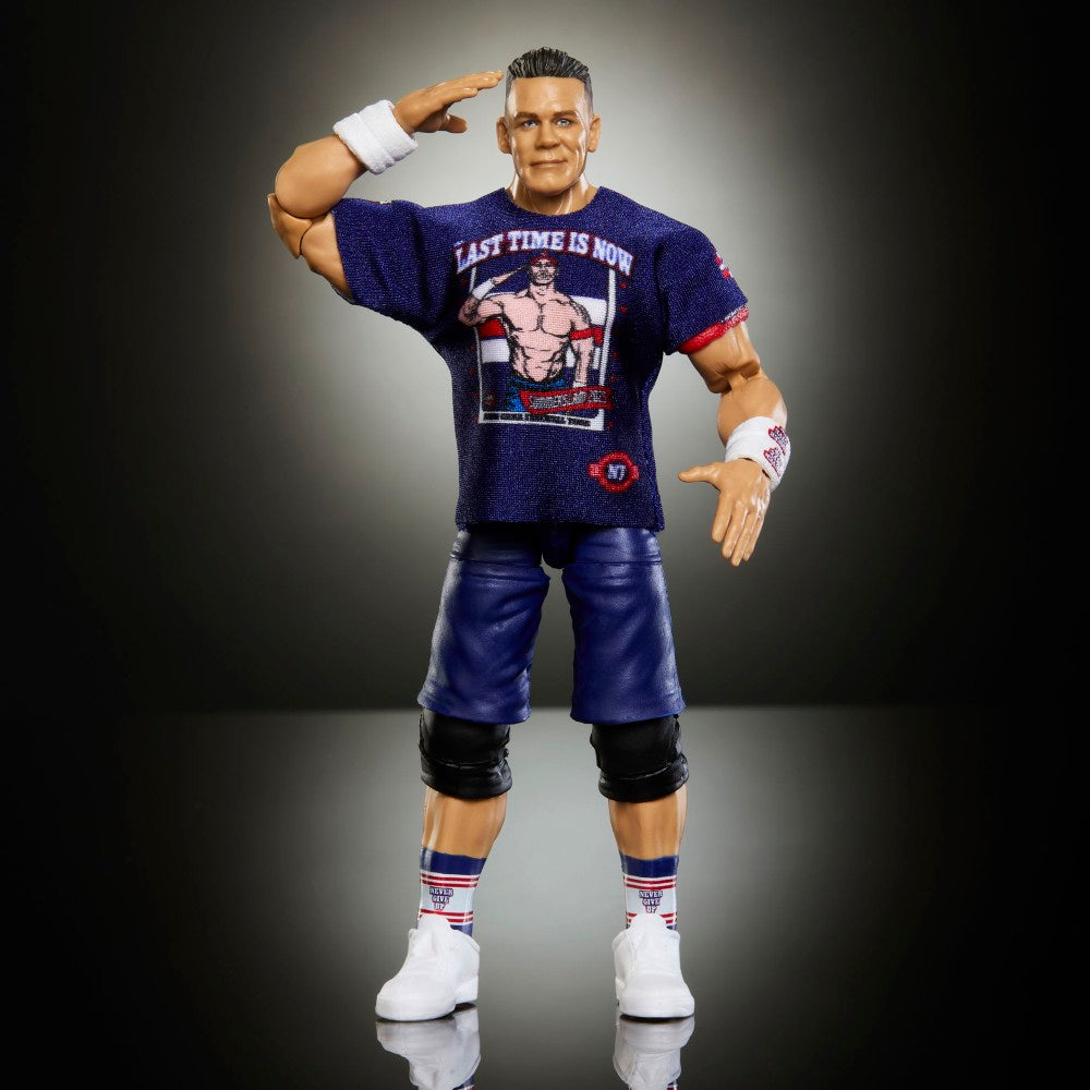 John Cena 6-Inch Mattel Action Figure WWE Elite Greatest Hits standing in navy ring attire
