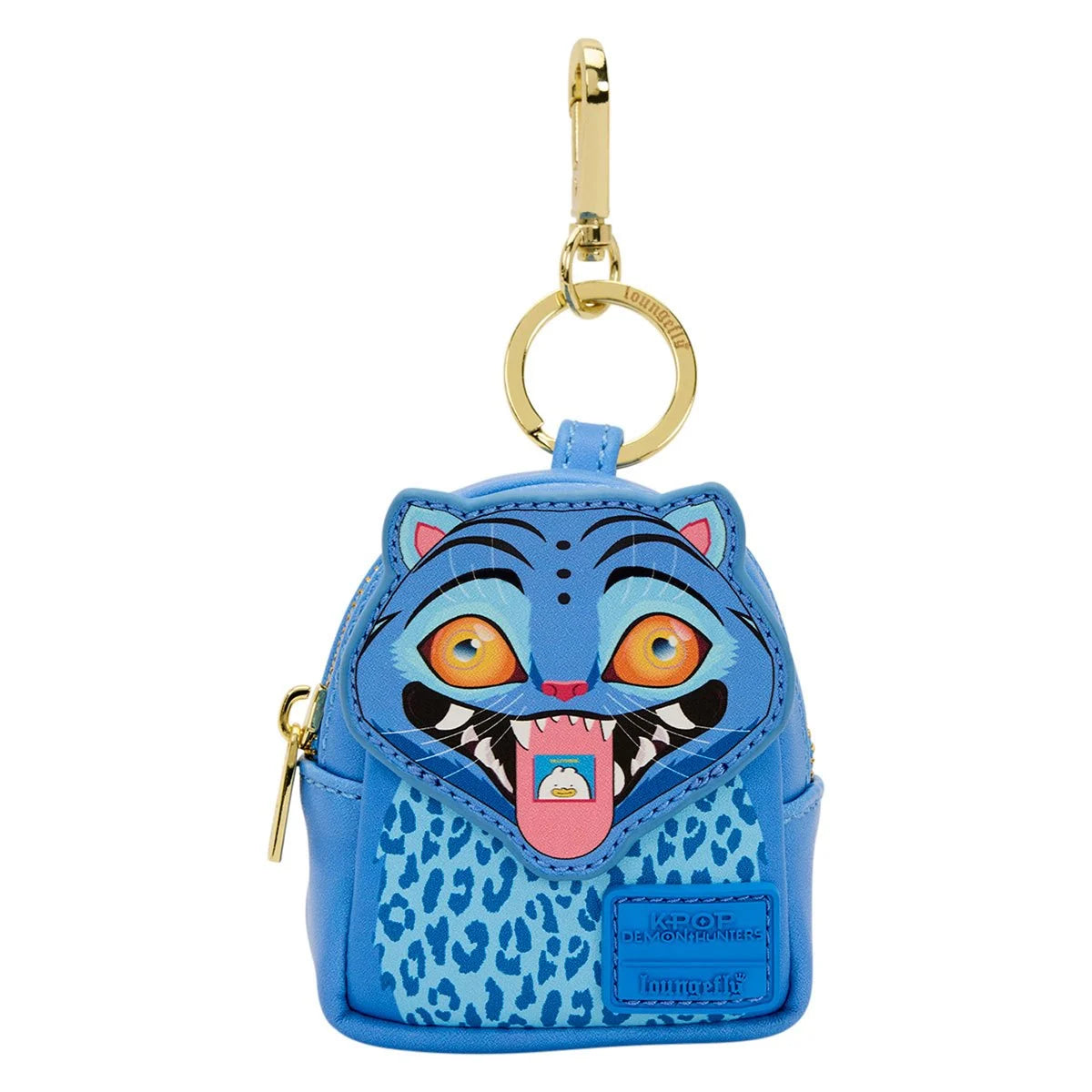 Mini-Loungefly KPop Demon Hunters Mini-Backpack Bag Charm U-Pick in blue with tiger face design new in box by Loungefly