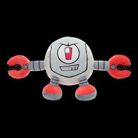 Kaboodle Plush Gameoverse Official Collectible Figure by Glitch Productions with gray body and red claw hands on black background