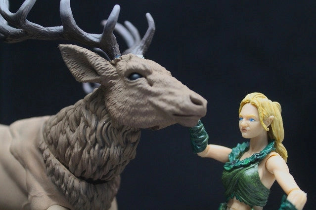 Mighty Steeds Kawiki Elk 1:18 Scale Vitruvian HACKS Compatible Articulated NIB with elf figure by Boss Fight Studio Llc