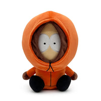 South Park Kenny 9-Inch Plush by Youtooz wearing orange hooded jacket with black shoes sitting upright