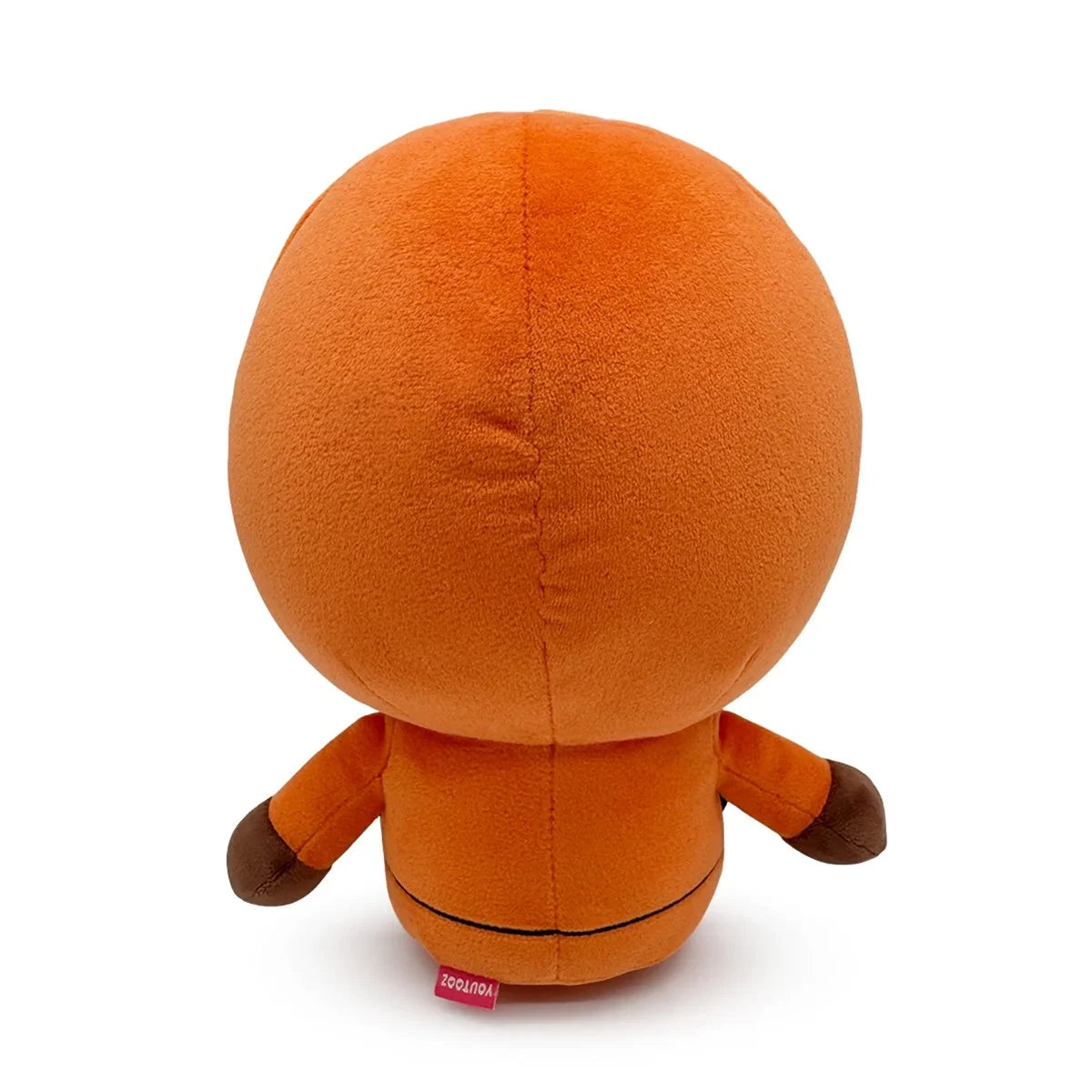 Back view of South Park Kenny 9-Inch Plush by Youtooz featuring orange hooded jacket and brown gloves