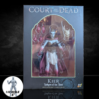 Product packaging for 'Court of the Dead' Kier figure with a dark background