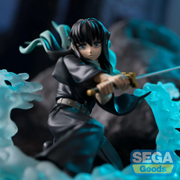Muichiro Tokito Hashira Training Arc XrossLink Statue SEGA Demon Slayer Anime Figure by Banpresto new in box with dynamic sword and water effect
