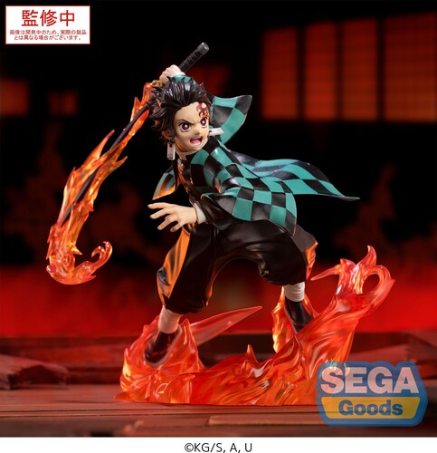 Sega XrossLink Anime Demon Slayer: Kimetsu no Yaiba Tanjiro Kamado Statue - Authentic by Banpresto new in box with flame effects dynamic pose