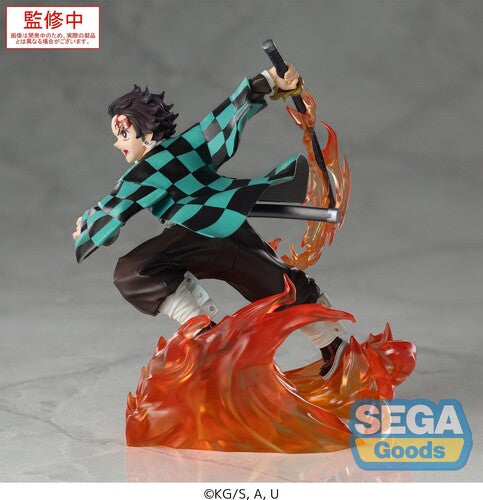Sega XrossLink Anime Demon Slayer: Kimetsu no Yaiba Tanjiro Kamado Statue - Authentic by Banpresto new in box dynamic pose with flame effects