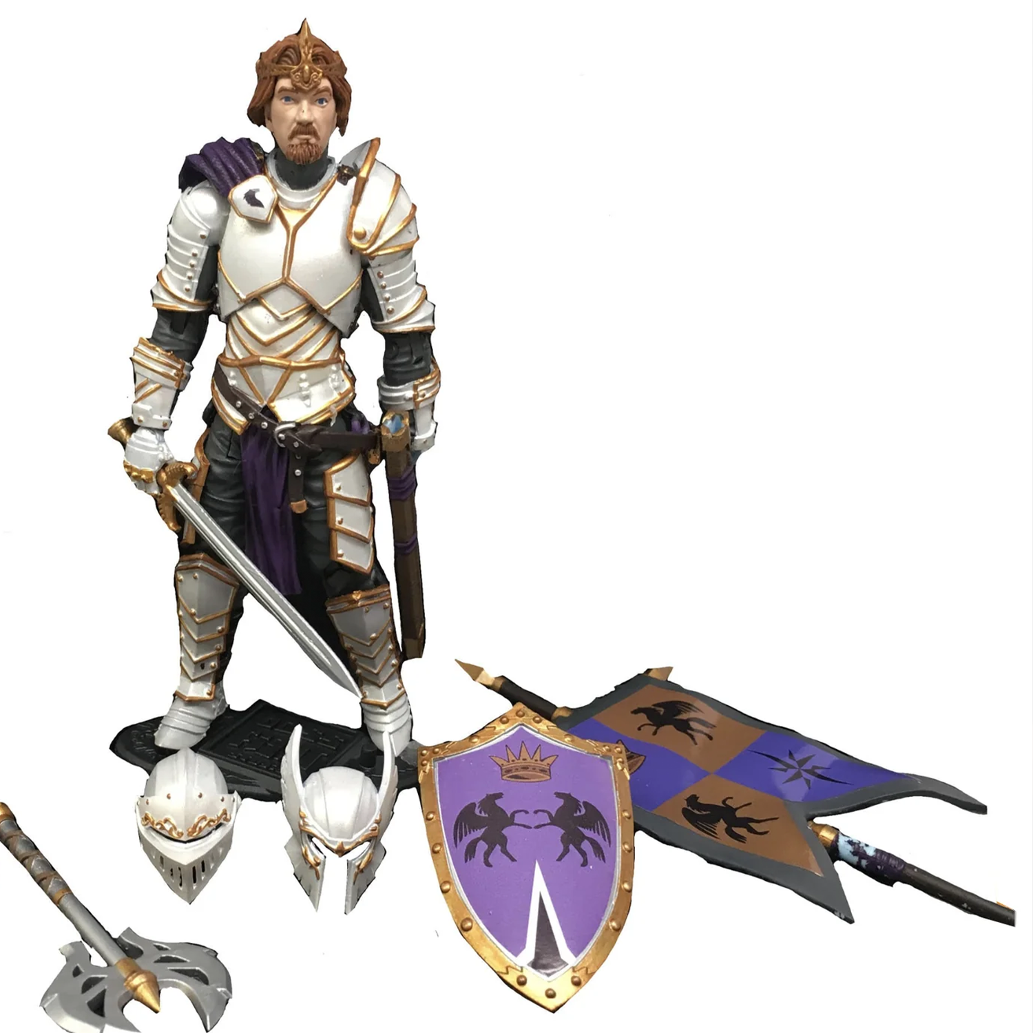 Lance Steelblade (King of Accord) -Vitruvian H.A.C.K.S. 1:18 Scale Action Figure with armor, weapons, and two helmets by Boss Fight Studio Llc