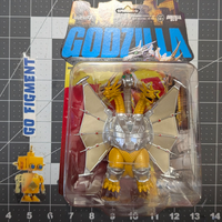 Mecha King Ghidorah 3 3/4-Inch ReAction Figure Super7 Godzilla Toho Collectible Figure new in box with gold and silver mech design