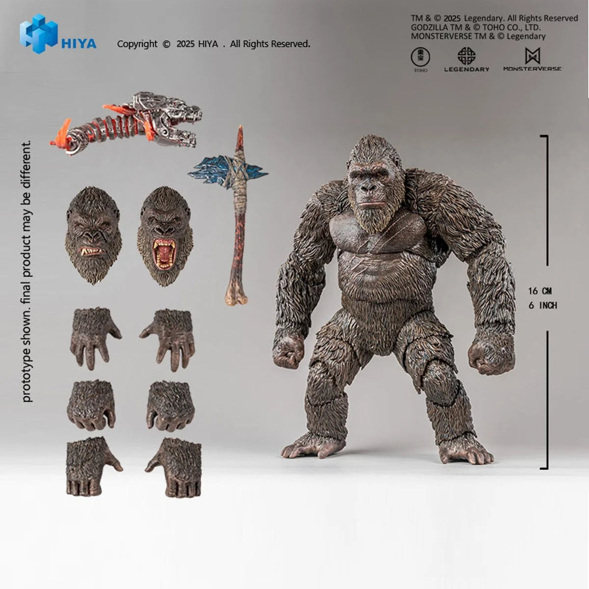 Kong Godzilla King of the Monsters 2.0 Exquisite Basic Series None Scale 6-Inch Action Figure new in box by Exquisite with accessories