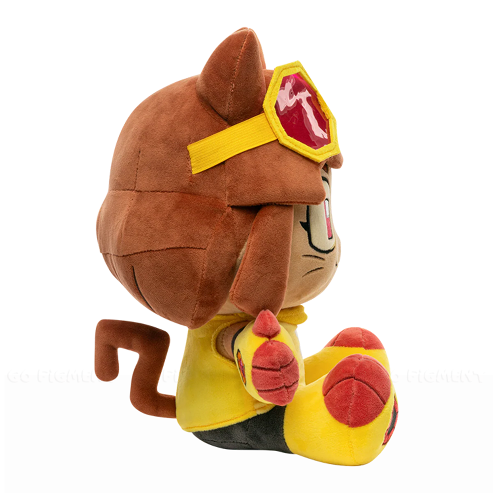Kit Plush Gameoverse Official Collectible Figure by Glitch Productions featuring a brown and yellow plush character with goggles and tail.