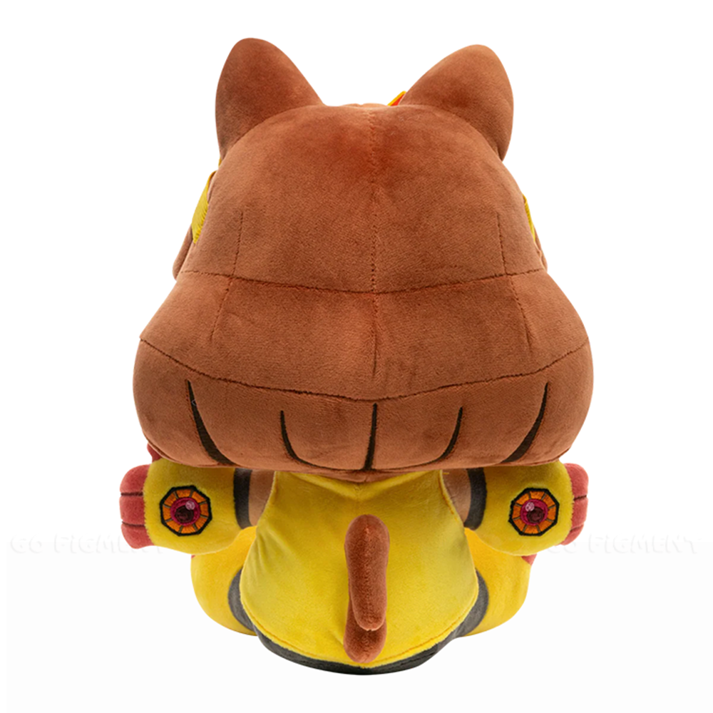 Kit Plush Gameoverse Official Collectible Figure by Glitch Productions shown from rear in plush toy form with brown and yellow colors