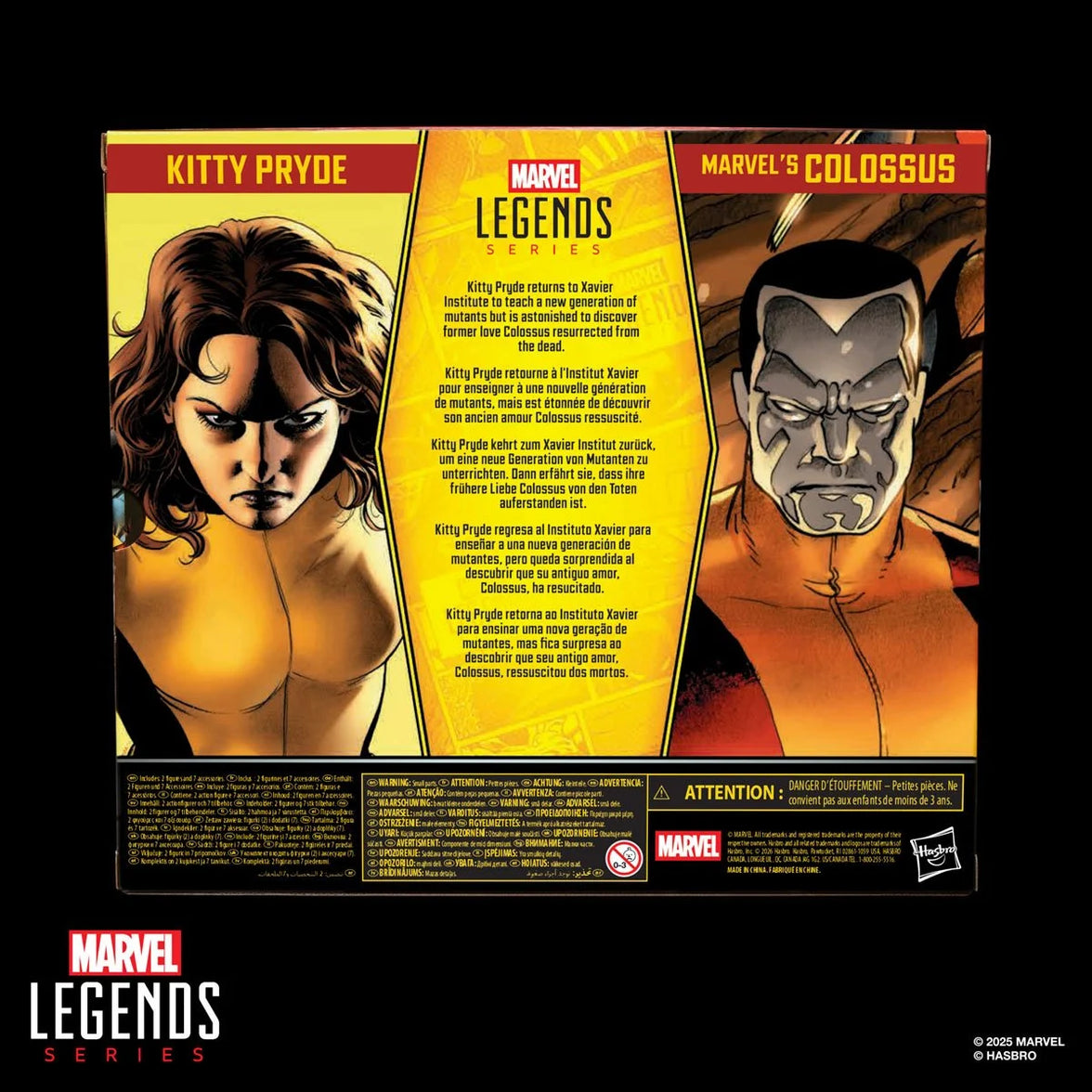 Marvel Legends X-Men Kitty Pryde Colossus 6" Action Figure 2-Pack Hasbro New with detailed character art on packaging back panel