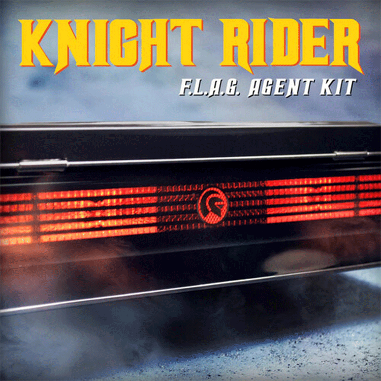 Knight Rider F.L.A.G. Agent Kit rear light display on car grill in atmospheric smoke by Doctor Collector