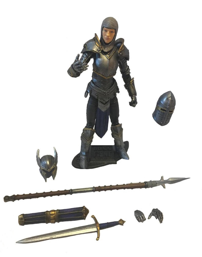 Knight of Accord FEMALE Warrior of Order -Vitruvian H.A.C.K.S. 1:18 Scale Action Figure with armor, helmets, spear, sword, and hands by Boss Fight Studio Llc