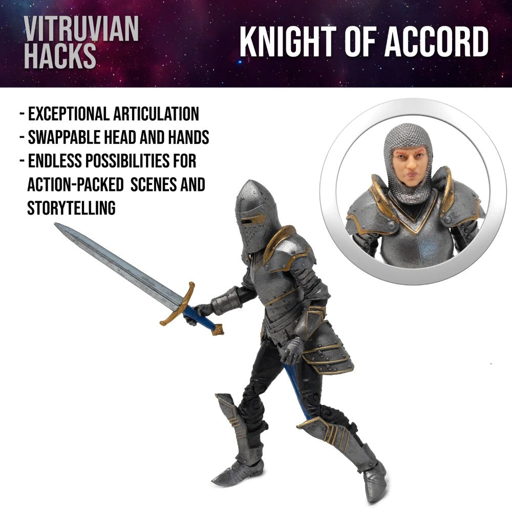 Knight of Accord FEMALE Warrior of Order -Vitruvian H.A.C.K.S. 1:18 Scale Action Figure by Boss Fight Studio Llc with sword and interchangeable head