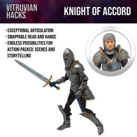 Knight of Accord FEMALE Warrior of Order -Vitruvian H.A.C.K.S. 1:18 Scale Action Figure by Boss Fight Studio Llc with sword and interchangeable head