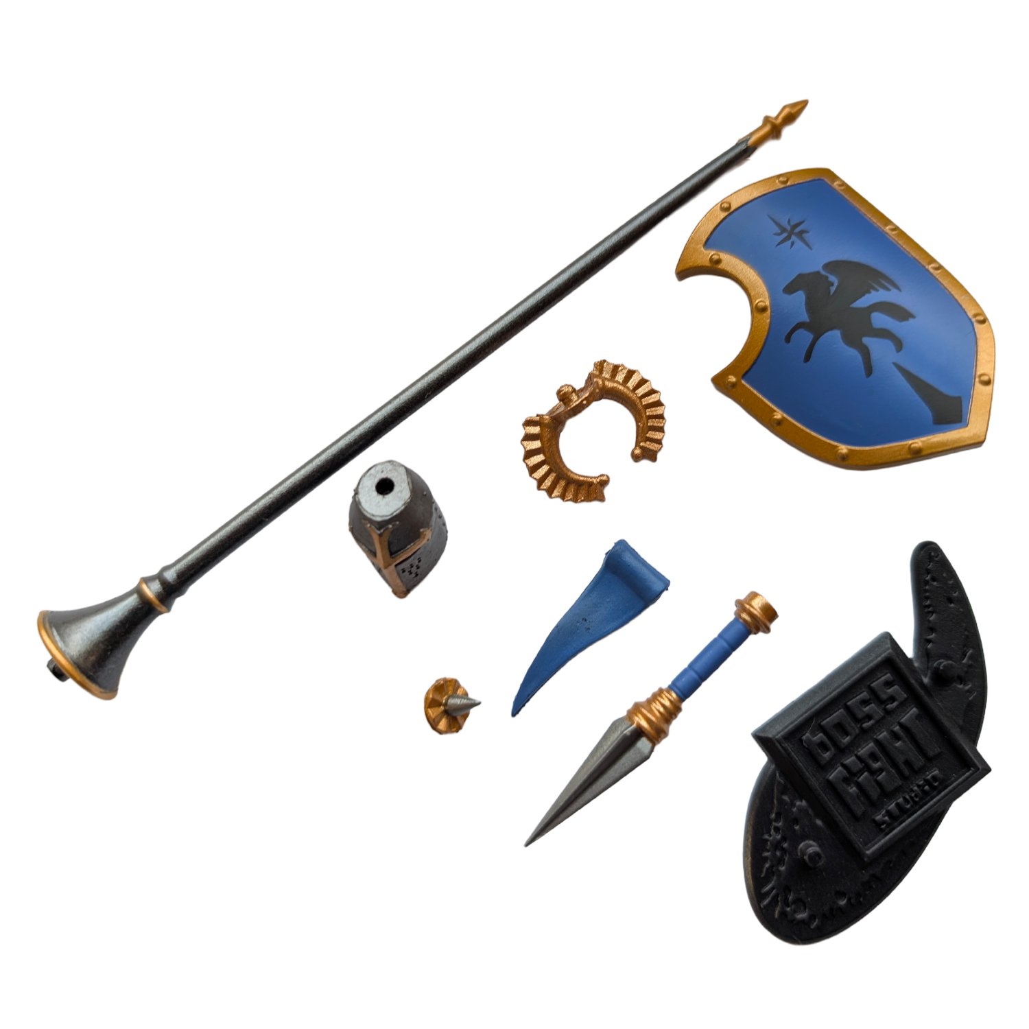 1:18 Scale Knight of Accord Mini Gear Kit (Knight Shield and Lance Pack for 3.75" - 4" Figures) by Boss Fight Studio Llc