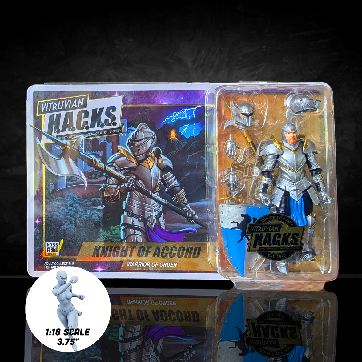 Knight of Accord Warrior of Order -Vitruvian H.A.C.K.S. 1:18 Scale Action Figure new in box by Boss Fight Studio Llc with armor and weapons