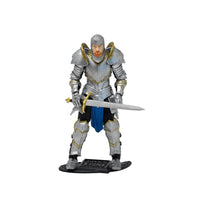 Knight of Accord Warrior of Order -Vitruvian H.A.C.K.S. 1:18 Scale Action Figure by Boss Fight Studio Llc in silver armor with sword and stand